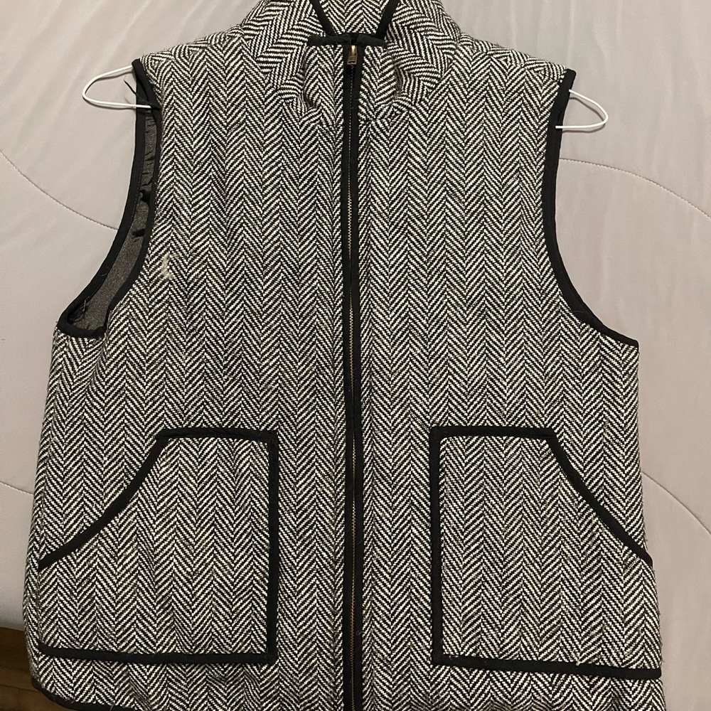 Black and White Herringbone vest